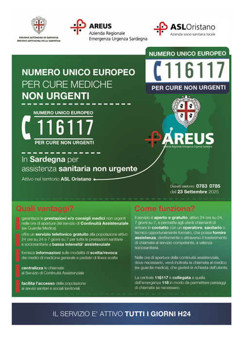Attivazione Numero Unico Europeo 116117
